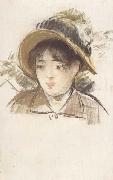 Edouard Manet Jeune fille en chapeau d'ete (mk40) USA oil painting artist